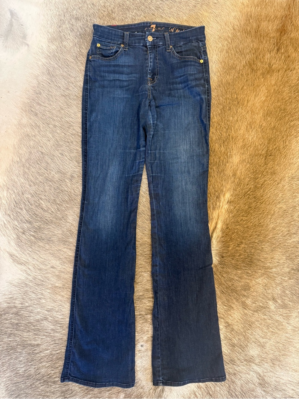 7 For All Mankind Dark Blue Flare Jeans